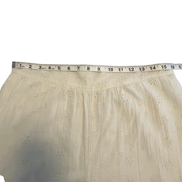 American Eagle Cream Lace Eyelet Smock Cropped Cotton Wide Leg Pant Cottagecore - Picture 10 of 15